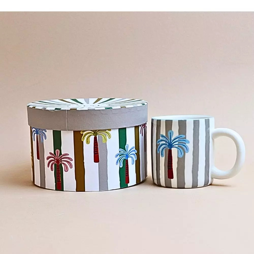 كوب مخطط – 300 مل– رمادي