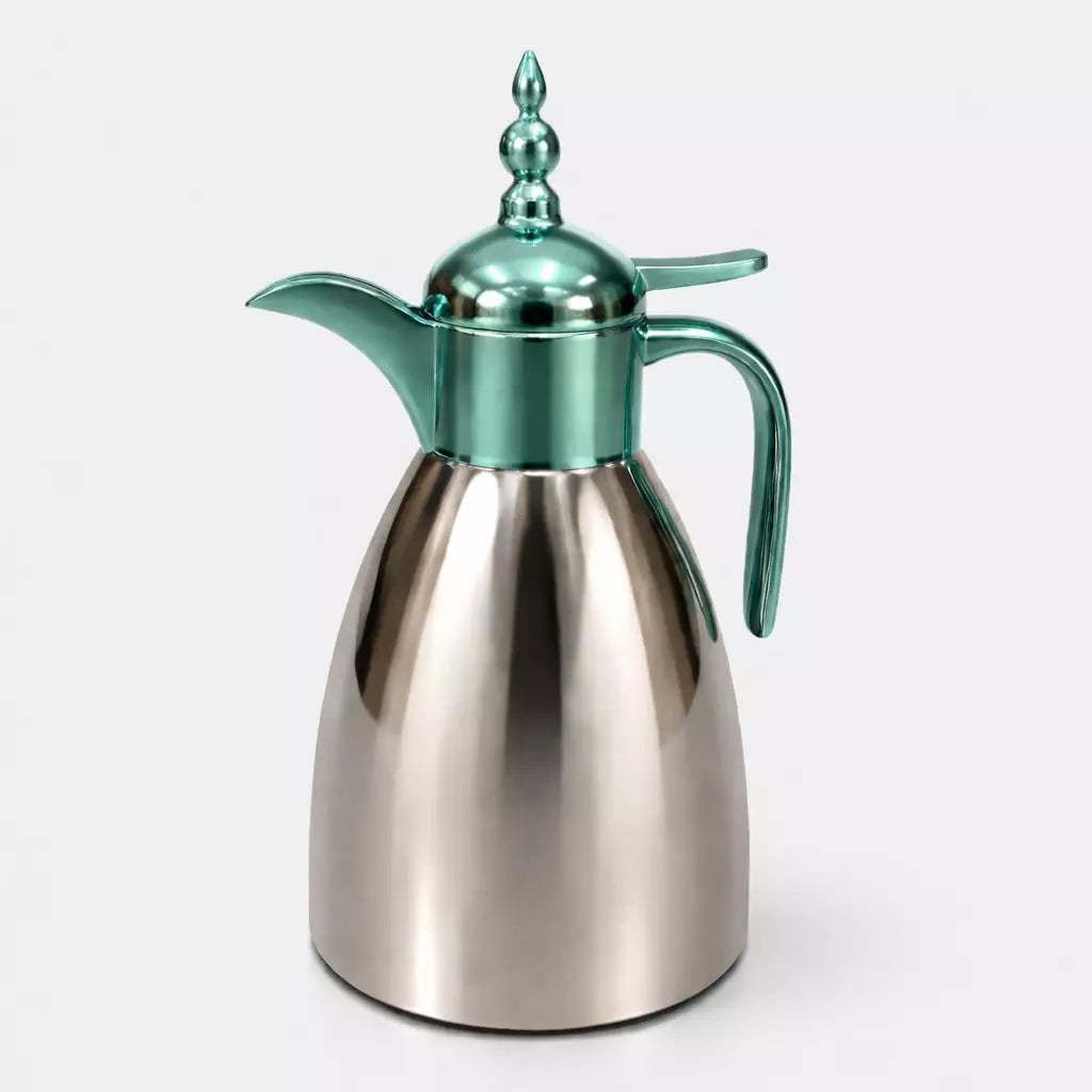 Stainless Steel coffee Thermos - 1 L - Teal Blue