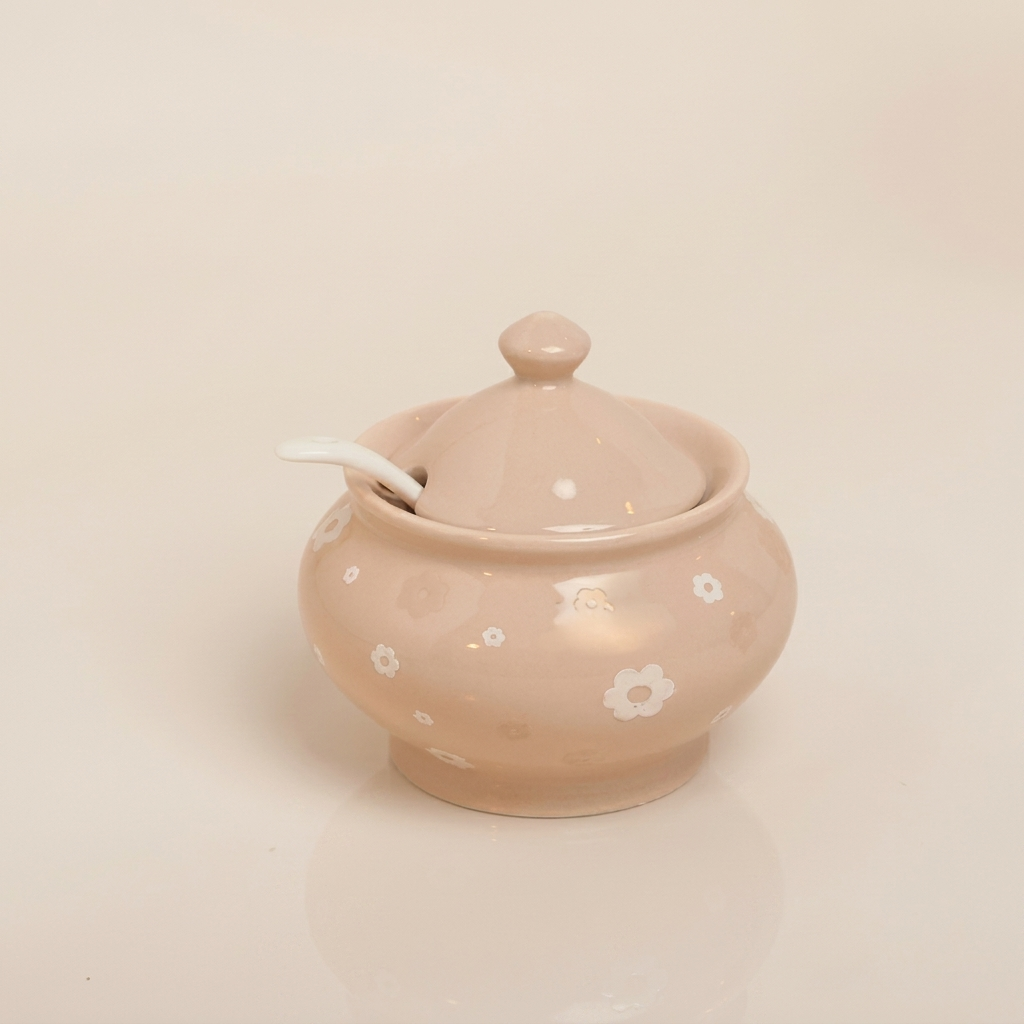 Ward ceramic  Sugar  pot  with spoon