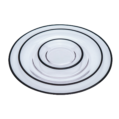 صحن شفاف بحدود سوداء 3 أحجام