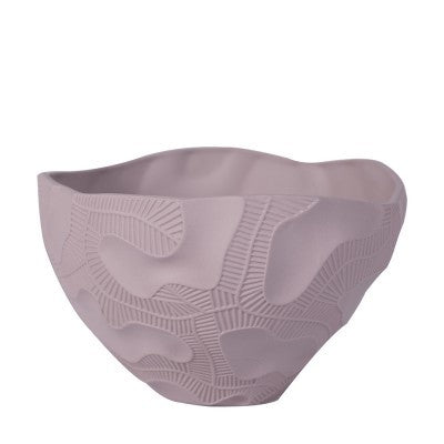 صحن عميق بورسلان مزخرف للتقديم باللون النود