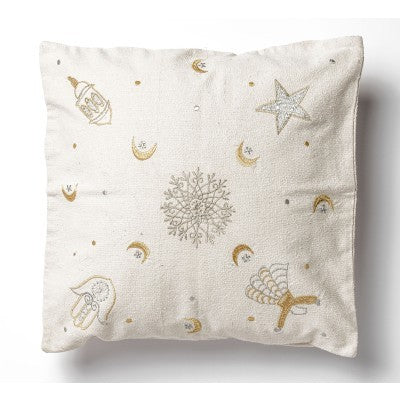 غطاء وسادة مربع من القطن تطريز و صناعة يدوية