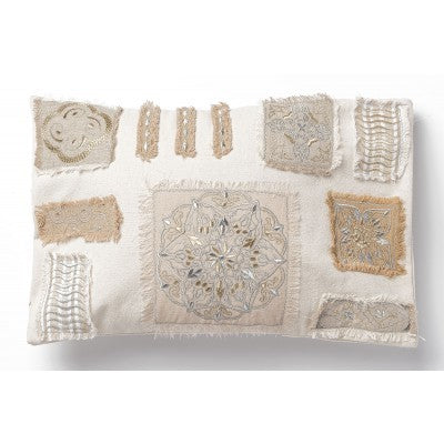 غطاء وسادة مستطيل من القطن تطريز و صناعة يدوية