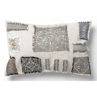 غطاء وسادة مستطيل من القطن تطريز و صناعة يدوية