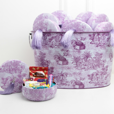 سلة قرقيعان بتصميم الجزيرة - بنفسجي