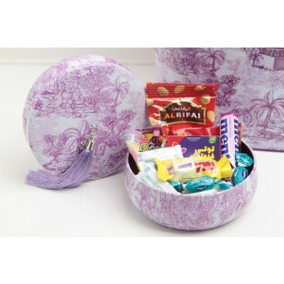 سلة قرقيعان بتصميم الجزيرة - بنفسجي