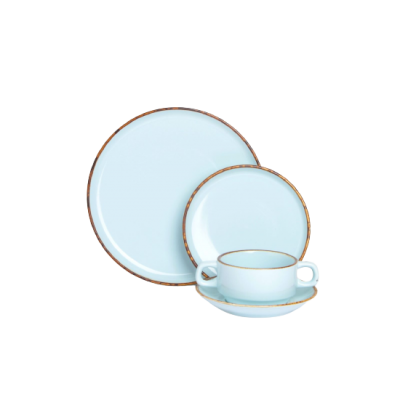 طقم بروسلين ازرق فاتح-