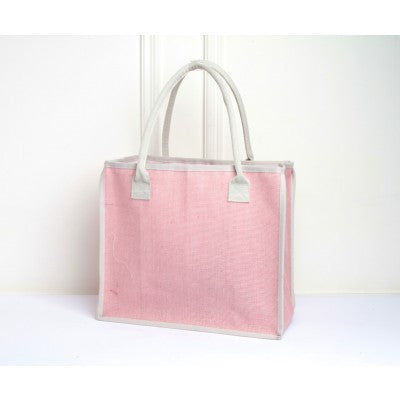 Jute Bag Pink with tassel