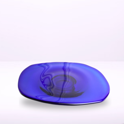 صحن تقديم زجاجي - أزرق