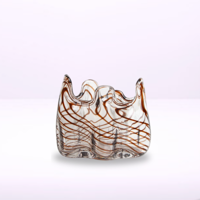 فازة زجاج  مخطط بني