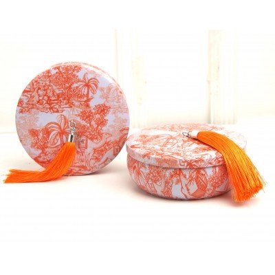 علبة حلو دائرية - برتقالي