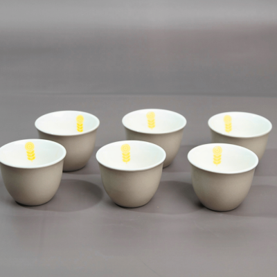 طقم فناجين قهوة عربية - رمادي