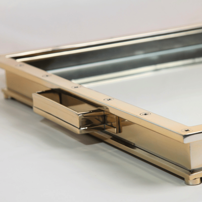 صينية تقديم بمرآة من الستانلس ستيل