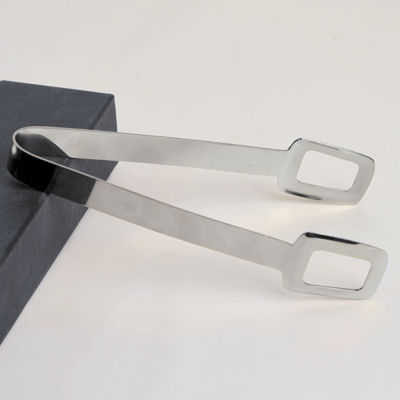 ملقط طعام  من الستانلس ستيل  باللون الفضي اللامع