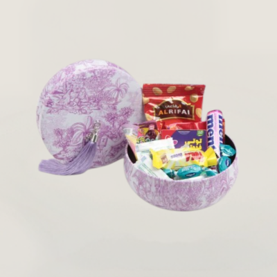 علبة حلو دائرية - بنفسجي