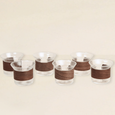 طقم فناجين قهوة عربية مع حزام خشبي