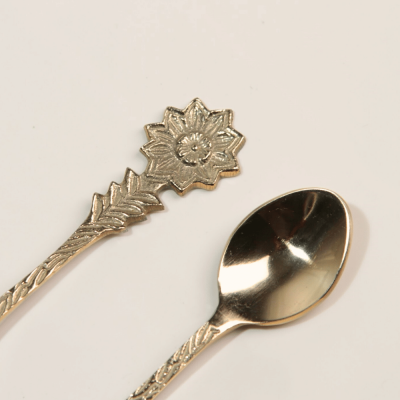 Garden Teaspoon set 6 PCS with Gold shine