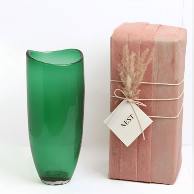 فازة زجاج - خضراء