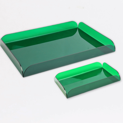 صينية مستطيلة أكريليك - أخضر