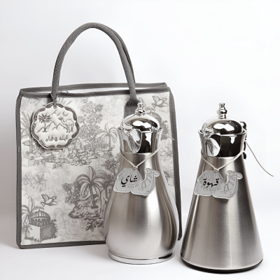 طقم مطارات رويال مع الجنطة - رمادي