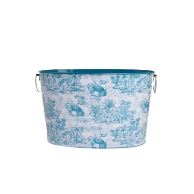 سلة بطبعة الجزيرة  - أزرق غامق