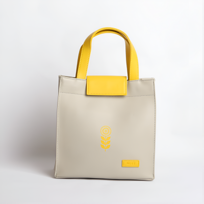 Leather Lunch bag - grey