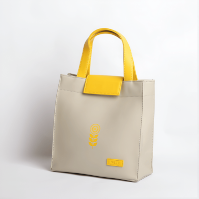 Leather Lunch bag - grey