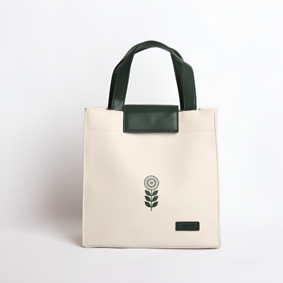 Leather Lunch bag - offwhite