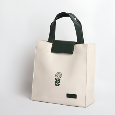 Leather Lunch bag - offwhite