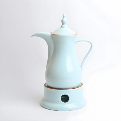 دلة قهوة  بورسلان مع قاعدة شمع