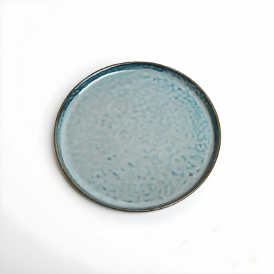 صحن تقديم دائري باللون الازرق - متوسط