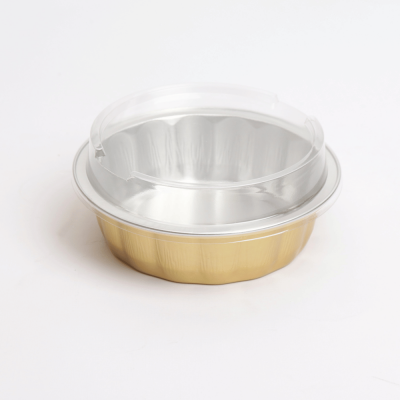 صحن طعام من الألمونيوم فويل للفرن والميكروويف مع غطاء 420 ملل-6 حبة