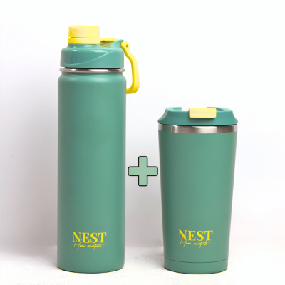 كوب حراري + مطارة ماء  (اشتري 1 واحصل على 1 مجانًا)