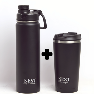 كوب حراري + مطارة ماء  (اشتري 1 واحصل على 1 مجانًا)