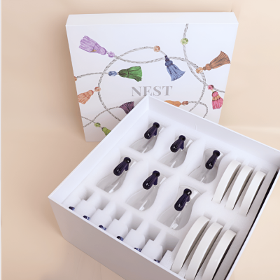 طقم استكانات مع ملاعق شاي بتصميم كراكش -أزرق