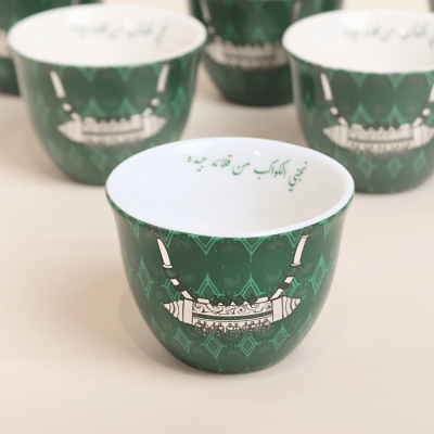 فنجان بتصميم الحُلِي، أزرق - 6 قطع