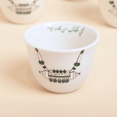 فنجان بتصميم الحُلِي السادة، أخضر - 6 قطع