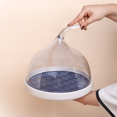 قاعدة سيراميك مع ( غطاء شفاف ضد الكسر) من مجموعة الحُلِي - أزرق - كبير