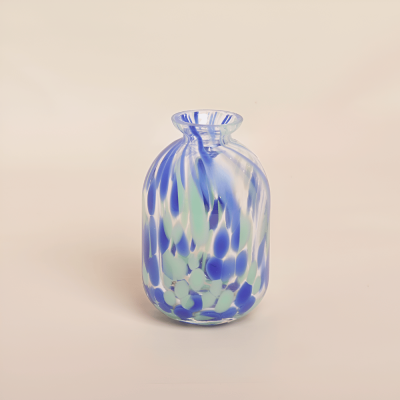 فازة زجاجية - زرقاء