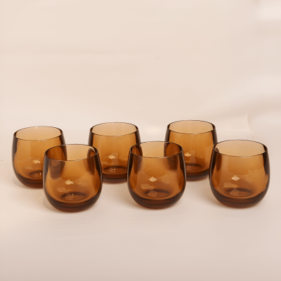 كوب لونه عنبري ( ضد الكسر) - 6 قطع