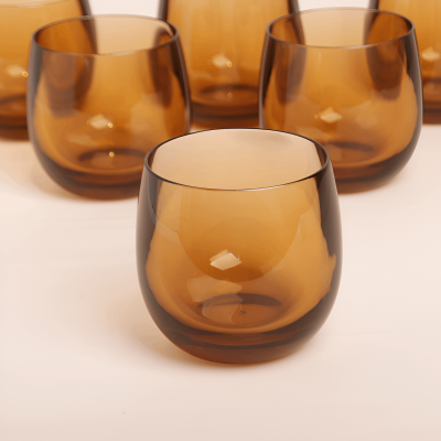 كوب لونه عنبري ( ضد الكسر) - 6 قطع