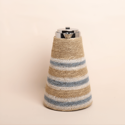 مطارة الأصالة ستانلس ستيل بغطاء يدوي الصنع - أزرق/بيج