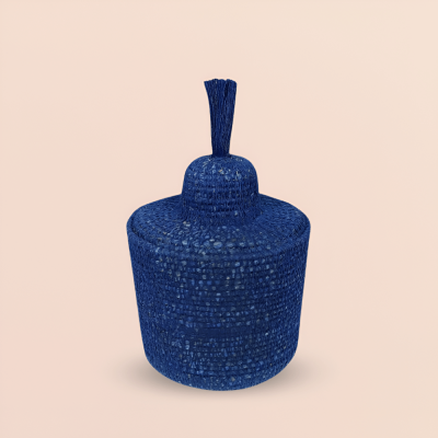 سلة صغيرة بغطاء - أزرق غامق