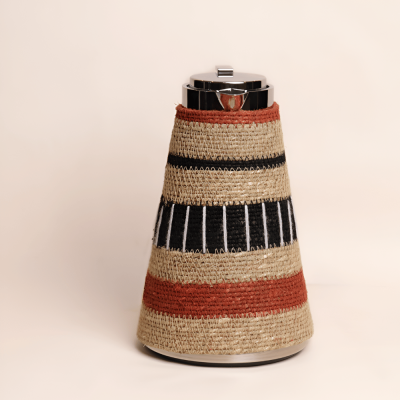 مطارة الأصالة ستانلس ستيل بغطاء يدوي الصنع - برتقالي/أسود