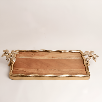 صينية خشب النخيل - ذهبية