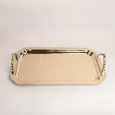 صينية ستانلس ستيل، ذهبي- وسط