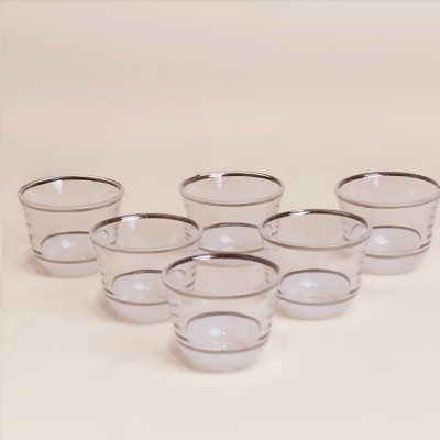 فنجان زجاجي أبيض - 6 قطع