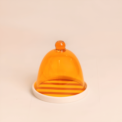 قاعدة سيراميك مع ( غطاء أصفر ضد الكسر)   بتصميم مقلم - حجم صغير