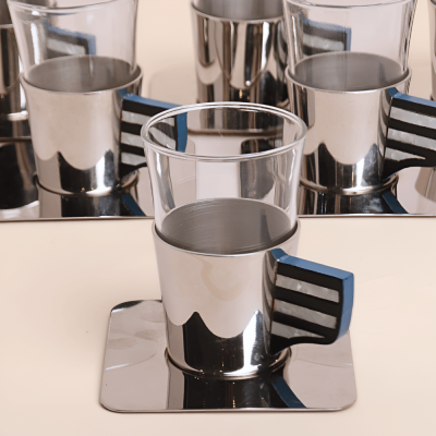 طقم استكانات شاي عدد 6 قطع - ازرق