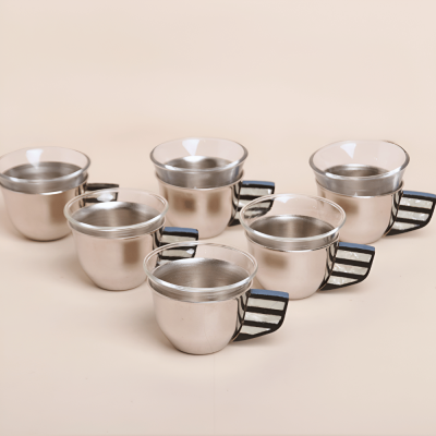 طقم فناجين قهوة عربي 6 قطع - ازرق